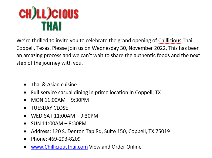 order thai food online Texas